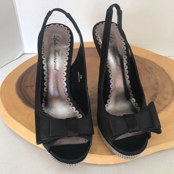 Lulu Townsend Sequined Heel Peeptoe Stiletto Heels - Picture 4 of 6